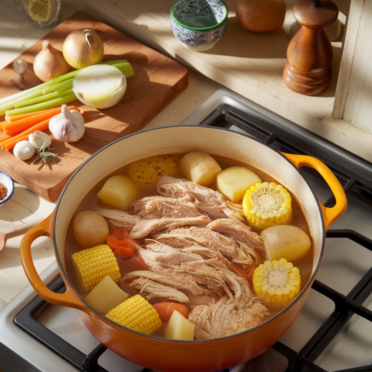 Rustic homemade mexican chicken soup recipe