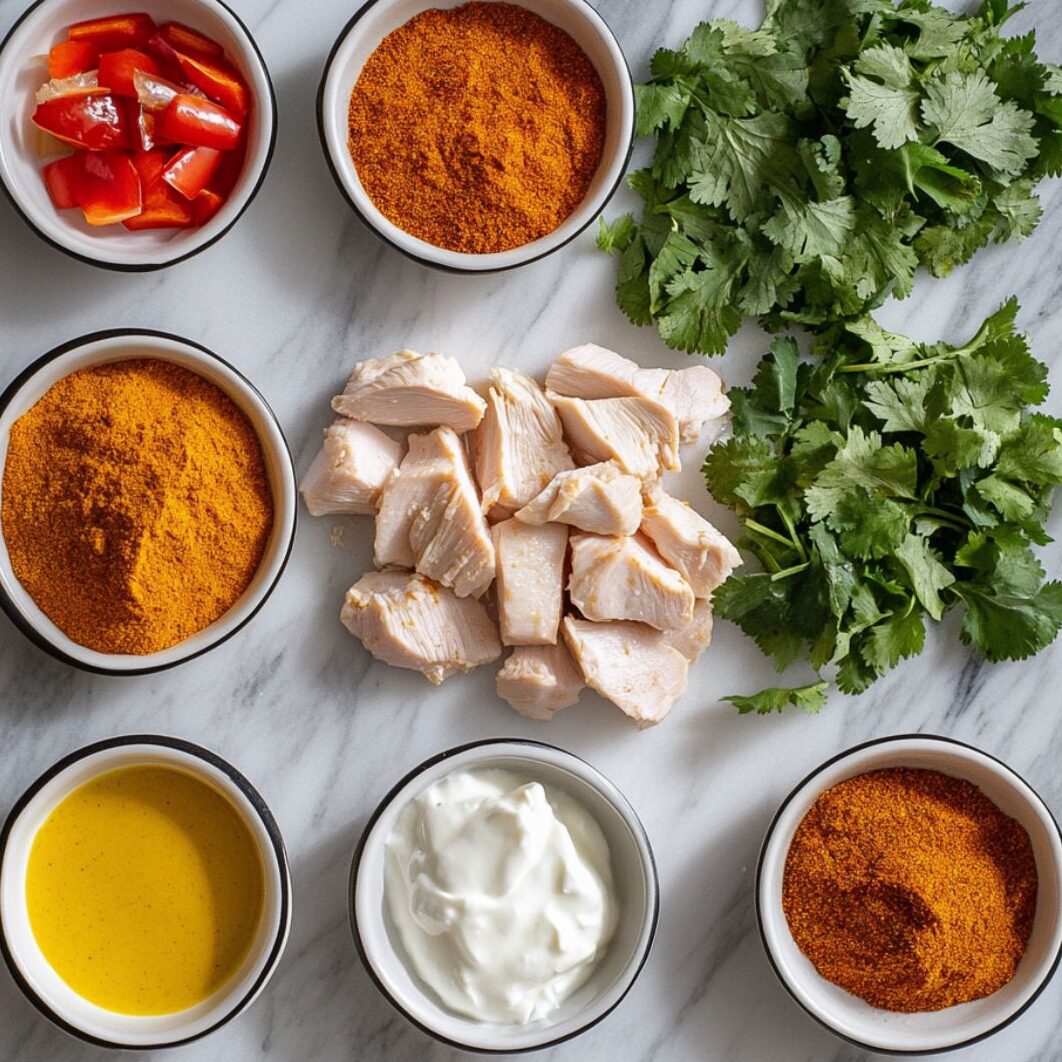 Fresh ingredients for homemade chicken curry recipe