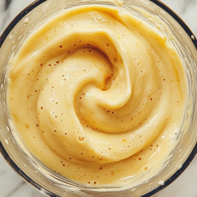 Banana smoothie blending in the blender