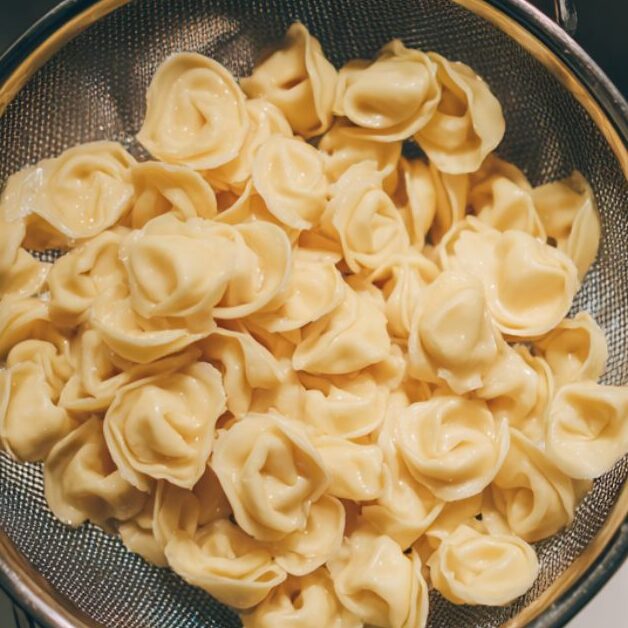 Cook the tortellini until just al dente and drain.
