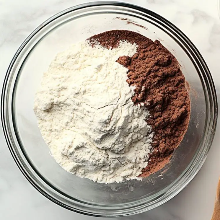 Mixing dry and wet ingredients for chocolate scones