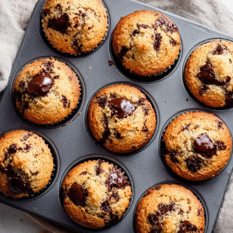 Mocha muffins cooling in tin after baking
