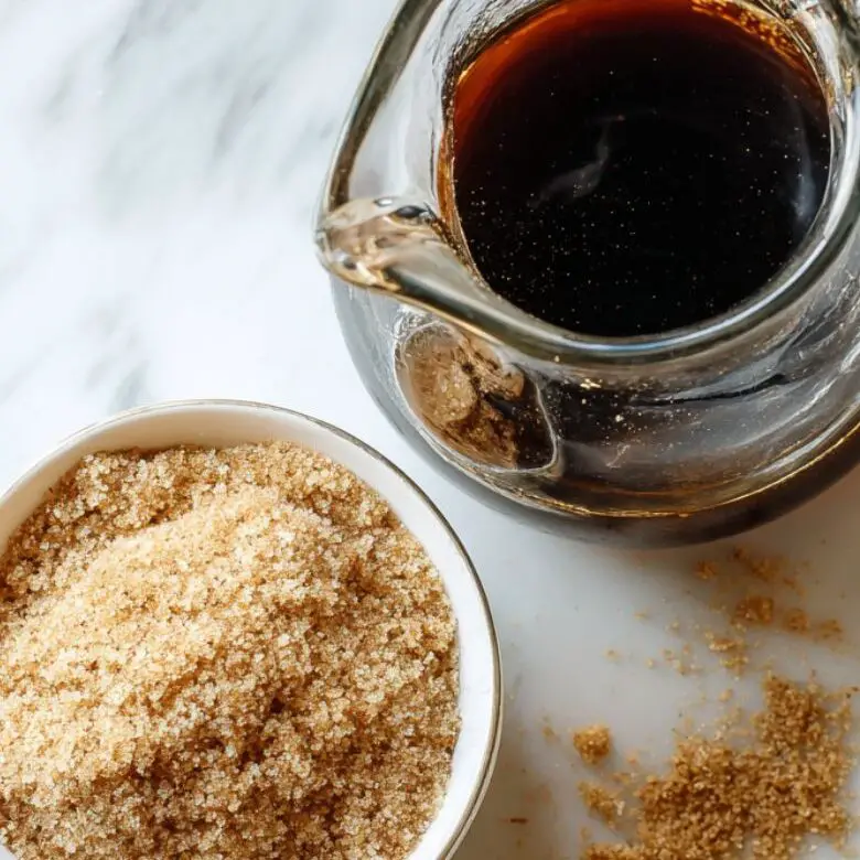 Cooled coffee with cinnamon sugar mixture ready to combine for iced coffee base