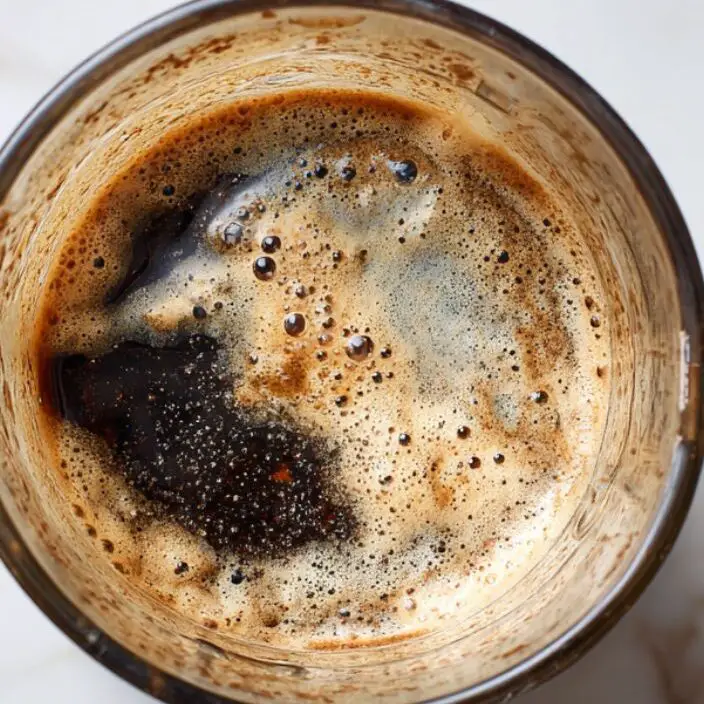 Blender jug with almond milk, dates, and vanilla extract ready to blend